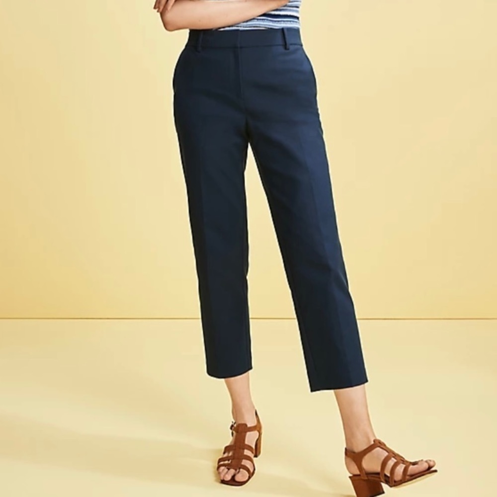 😊Ann Taylor LOFT MARISA Blue Pants Slacks Cotton Stretch Pockets  size 6